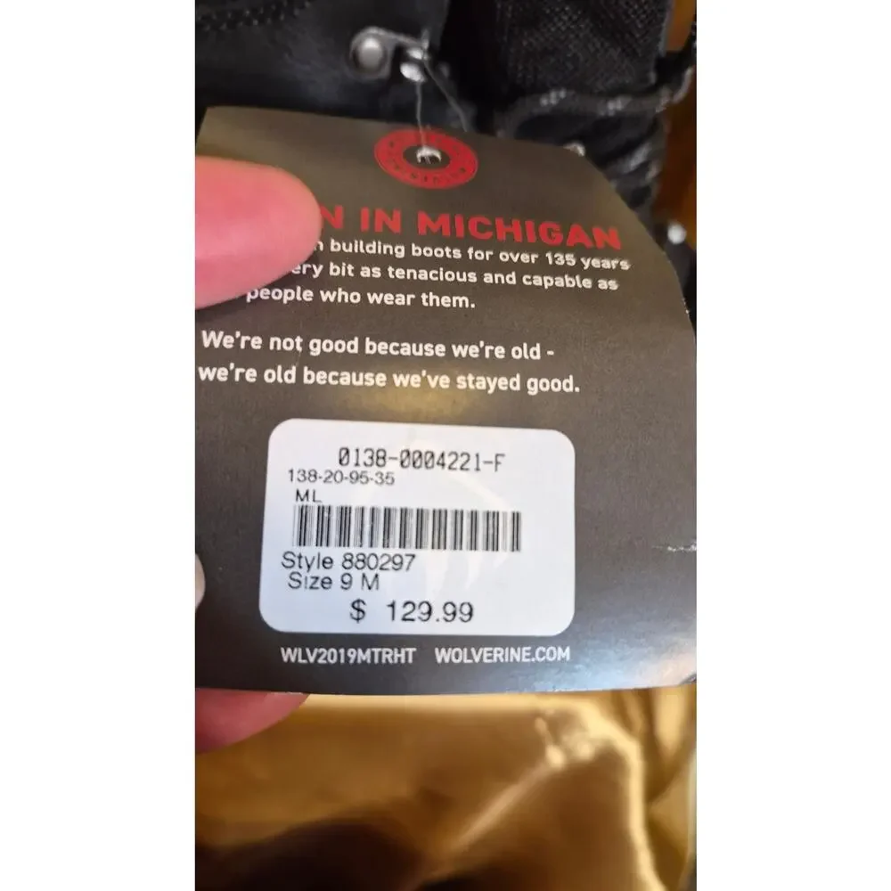Wolverine Waterproof Hiker Boots Black Men’s 9 Ourdoor Gear